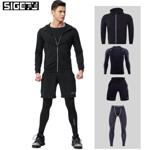 Workout & Training Clothes Men's Gym Clothes Suits Ropa Gym Hombre Mens Gym Clothing Sportswear Running Clothing for Men Sets XL