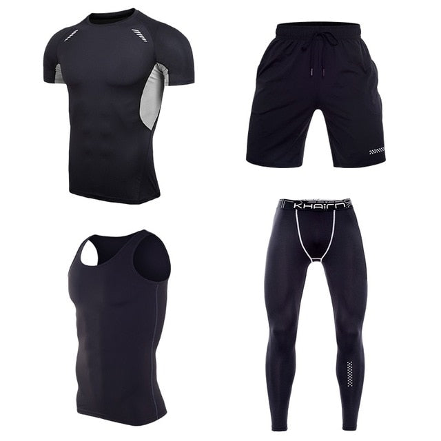 Workout & Training Clothes Men's Gym Clothes Suits Ropa Gym Hombre Mens Gym Clothing Sportswear Running Clothing for Men Sets XL