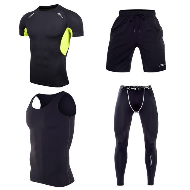 Workout & Training Clothes Men's Gym Clothes Suits Ropa Gym Hombre Mens Gym Clothing Sportswear Running Clothing for Men Sets XL