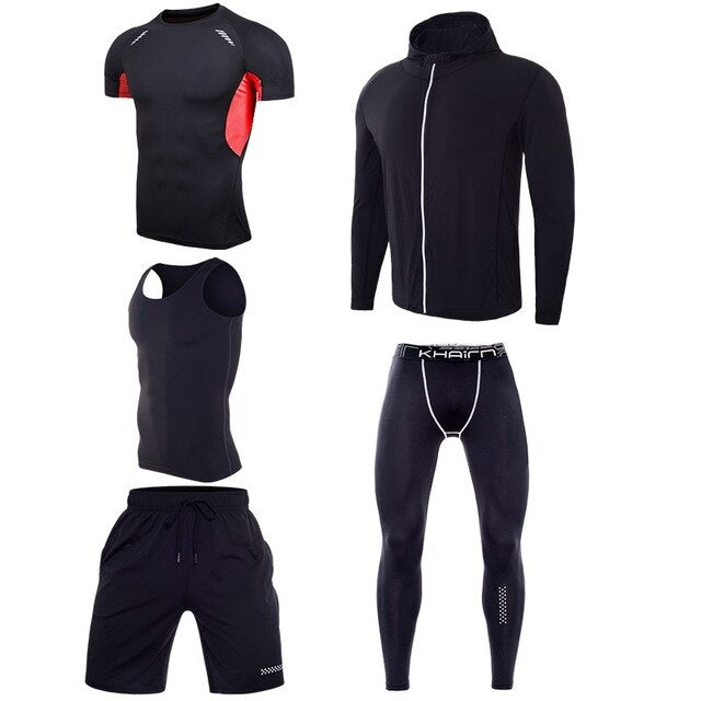Workout & Training Clothes Men's Gym Clothes Suits Ropa Gym Hombre Mens Gym Clothing Sportswear Running Clothing for Men Sets XL