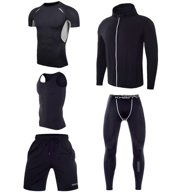 Workout & Training Clothes Men's Gym Clothes Suits Ropa Gym Hombre Mens Gym Clothing Sportswear Running Clothing for Men Sets XL