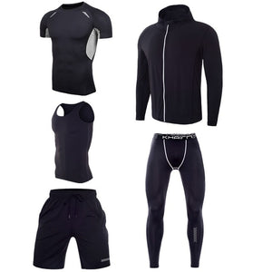 Workout & Training Clothes Men's Gym Clothes Suits Ropa Gym Hombre Mens Gym Clothing Sportswear Running Clothing for Men Sets XL