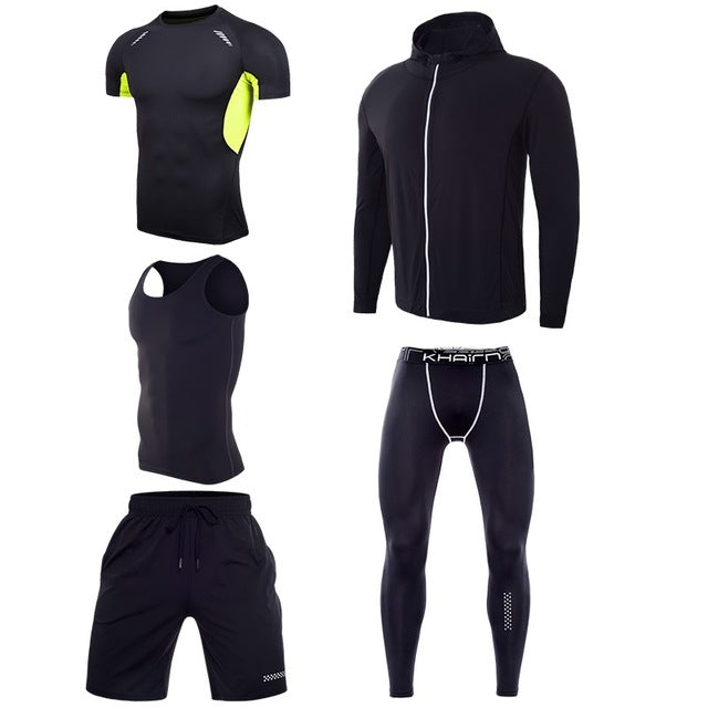 Workout & Training Clothes Men's Gym Clothes Suits Ropa Gym Hombre Mens Gym Clothing Sportswear Running Clothing for Men Sets XL