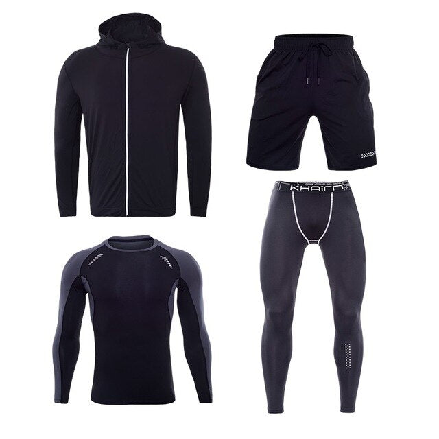 Workout & Training Clothes Men's Gym Clothes Suits Ropa Gym Hombre Mens Gym Clothing Sportswear Running Clothing for Men Sets XL