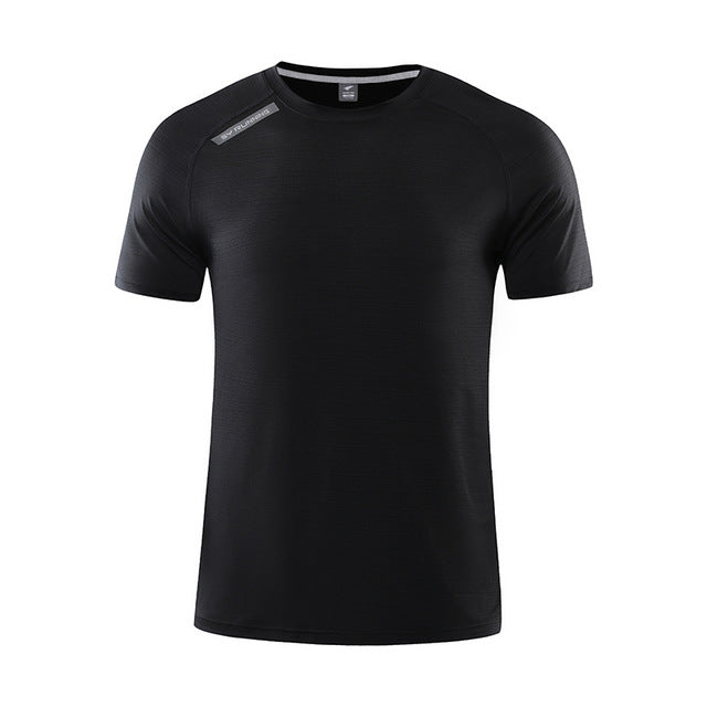 Men Sport Running T Shirt Quick Dry Breathable Short Sleeve Gym T-shirt Sport Jogging Training Sportswear Fitness Tee