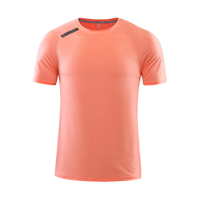 Men Sport Running T Shirt Quick Dry Breathable Short Sleeve Gym T-shirt Sport Jogging Training Sportswear Fitness Tee