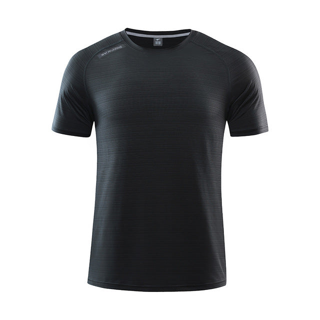 Men Sport Running T Shirt Quick Dry Breathable Short Sleeve Gym T-shirt Sport Jogging Training Sportswear Fitness Tee