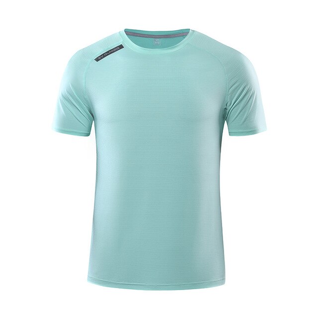 Men Sport Running T Shirt Quick Dry Breathable Short Sleeve Gym T-shirt Sport Jogging Training Sportswear Fitness Tee