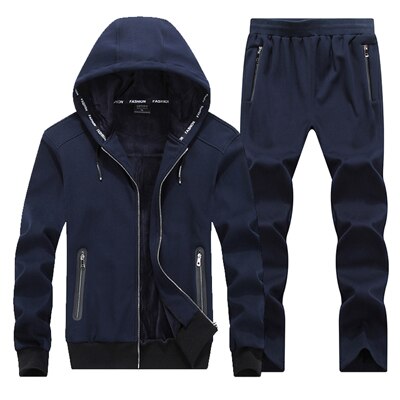 Big Size 7XL 8XL Men Hoodies Suits Geometric Patterns Man Sportsuit Sportswear Winter Workout Warm Gym Set Run Jogging Suit Male