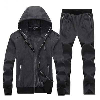 Big Size 7XL 8XL Men Hoodies Suits Geometric Patterns Man Sportsuit Sportswear Winter Workout Warm Gym Set Run Jogging Suit Male